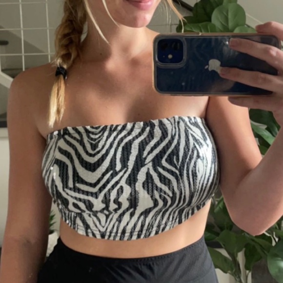 Sparkly Zebra Tube Top - Picture 1 of 1